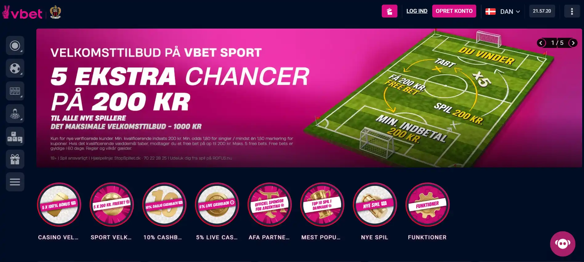 VBET Danmarks aktuelle casinooversigt på den danske hjemmeside